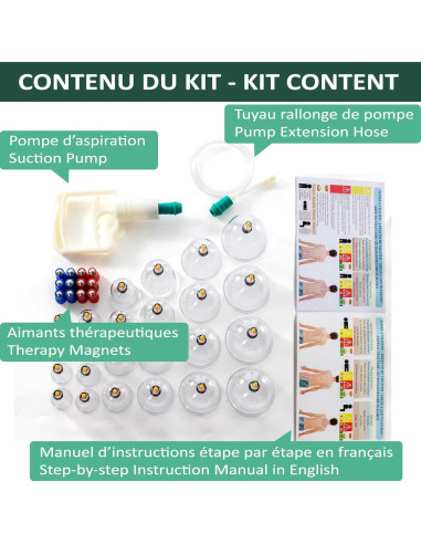 Kit de Ventosas Uplife 24 Copas para Masaje y Terapia