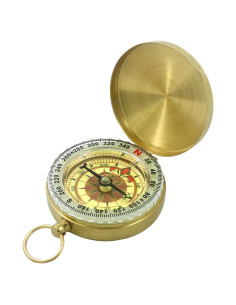 Brújula de latón dorado LGRZYEC ZN-11 para camping y senderismo