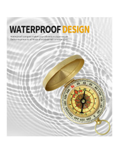 Brújula de latón dorado LGRZYEC ZN-11 para camping y senderismo 2