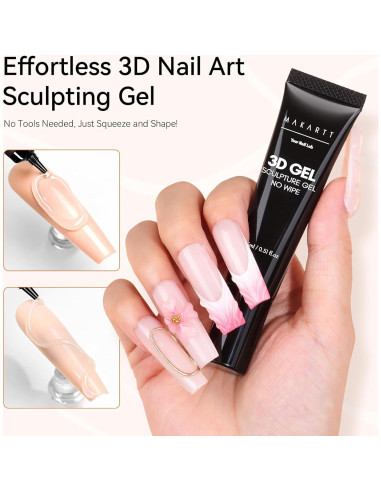 Gel Escultor de Uñas 3D Makartt 15g Transparente para DIY