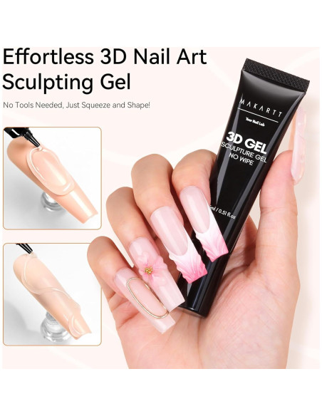 Gel Escultor de Uñas 3D Makartt 15g Transparente para DIY