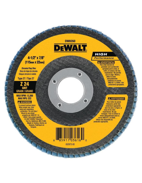 Disco de Aleta DEWALT DW8302 10.16 cm Zirconia 60 Granos