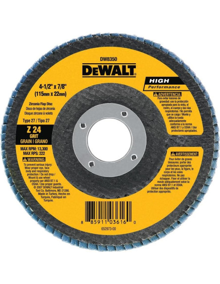 Disco de Aleta DEWALT DW8302 10.16 cm Zirconia 60 Granos