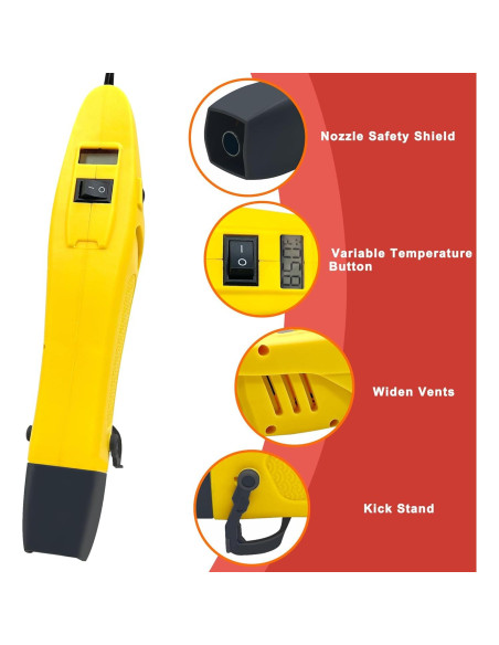 Pistola de Calor Mini QST EXPRESS 350W Amarilla 2 Temperaturas