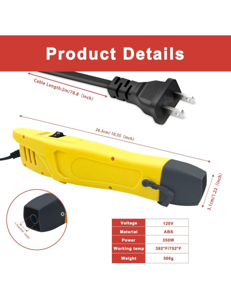 Pistola de Calor Mini QST EXPRESS 350W Amarilla 2 Temperaturas
