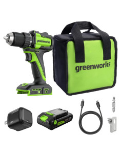Taladro Atornillador Inalámbrico Greenworks 24V 400Nm 2 Velocidades