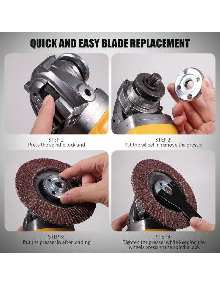 Amoladora Angular Inalámbrica Lezwuatoolz 20V 11.43 cm