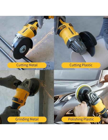 Amoladora Angular Inalámbrica Lezwuatoolz 20V 11.43 cm