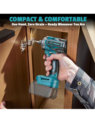 Destornillador de impacto inalámbrico DIYtoolifz 18V 2800 In-lbs