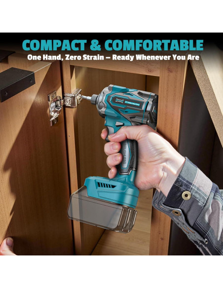 Destornillador de impacto inalámbrico DIYtoolifz 18V 2800 In-lbs