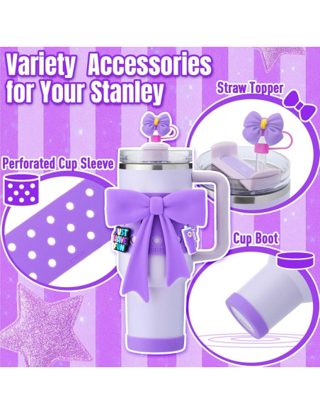Accesorios para Taza Stanley 40oz ZYBIDEAL - 9 Piezas Morado