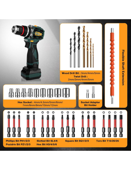 Taladro Inalámbrico DentWiz DK006 24 Configuraciones 3000mAh