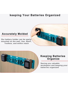 Soporte de Batería Makita 18V WeToolGoo - 10 Pack Montaje Pared 2