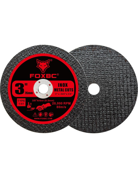 Discos de Corte FOXBC 3" para Metal y Acero Inoxidable - 50 Unidades