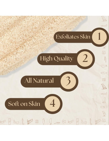 Esponja de Baño Lufa Egipcia 100% Natural Exfoliante 24x12cm