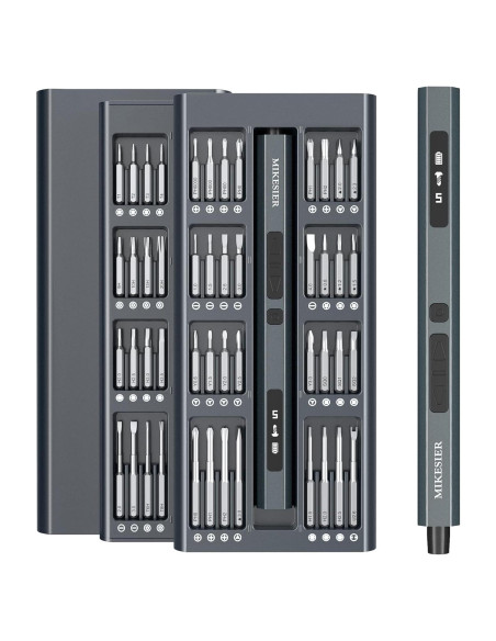 Destornillador Eléctrico Mini MIKESIER 3.7V 64 Puntas Magnéticas