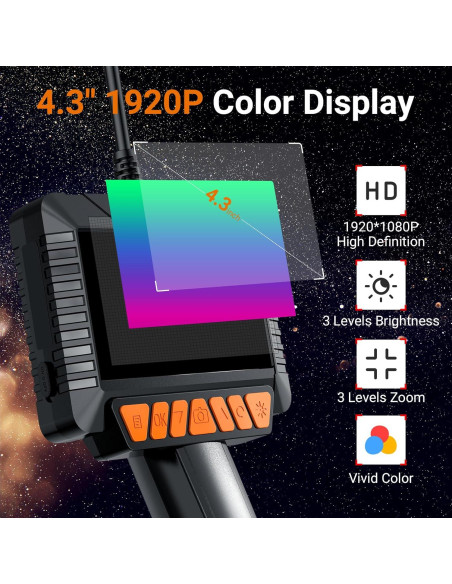 Cámara Endoscópica HD 1920P Ferdiiz 5m IP67 con Luz LED