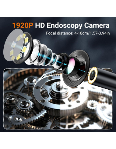 Cámara Endoscópica HD 1920P Ferdiiz 5m IP67 con Luz LED