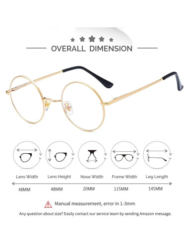 Gafas de Luz Azul Redondas KURSAN Metal 48mm Unisex