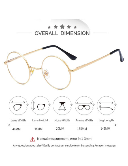 Gafas de Luz Azul Redondas KURSAN Metal 48mm Unisex