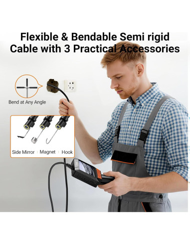 Cámara Endoscópica HD 1920P Ferdiiz 5m IP67 con Luz LED