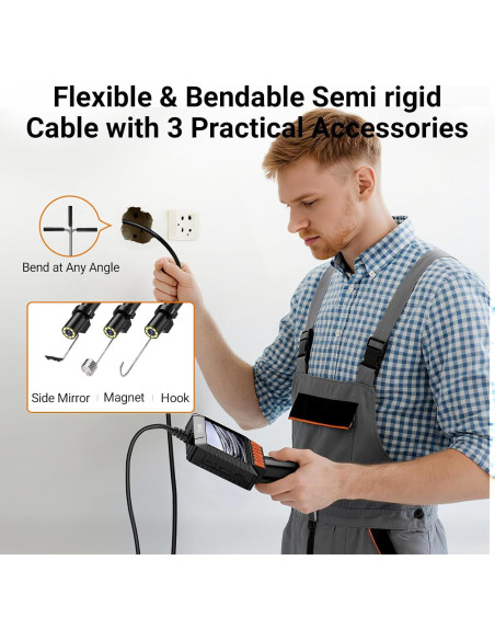 Cámara Endoscópica HD 1920P Ferdiiz 5m IP67 con Luz LED