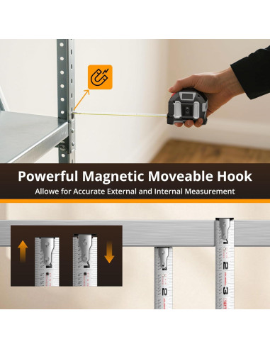 Cinta Métrica Láser 2-en-1 JolyWell 46m y 5m Precisión