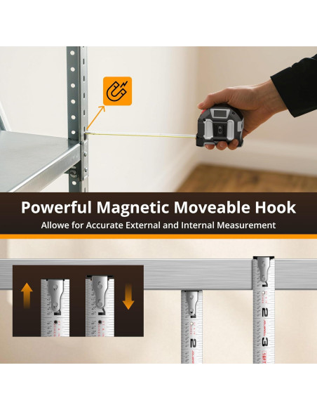 Cinta Métrica Láser 2-en-1 JolyWell 46m y 5m Precisión