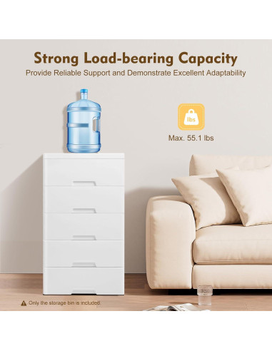 Cómoda de Almacenamiento Plástico 5 Cajones Fioiuetx 80 cm Blanco