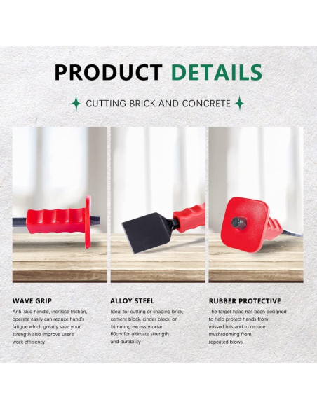 Cincel Plano 225mm Barra del Rey Mono 2.5" Ancho Acero