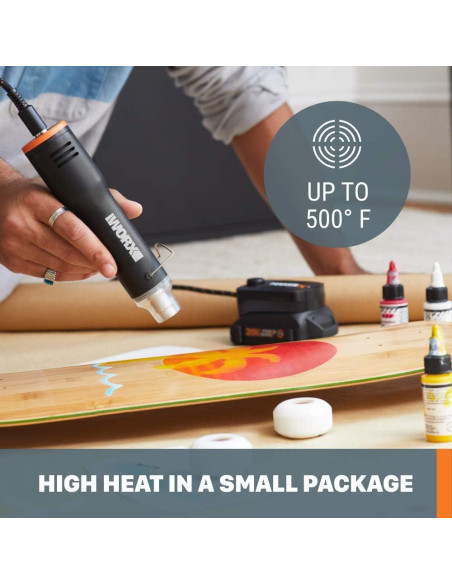 Pistola de Calor Mini Worx MAKERX WX743L.9 20V Compacta