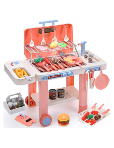 Juguete de Parrilla BBQ CUTE STONE Rosa con Comida Mágica