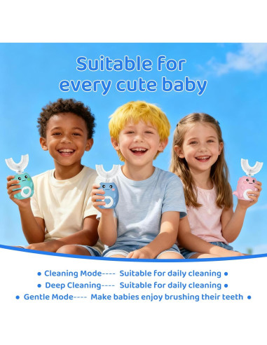 Cepillo de dientes eléctrico para niños U-Shaped Dino 360