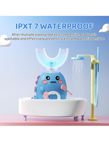 Cepillo de dientes eléctrico para niños U-Shaped Dino 360