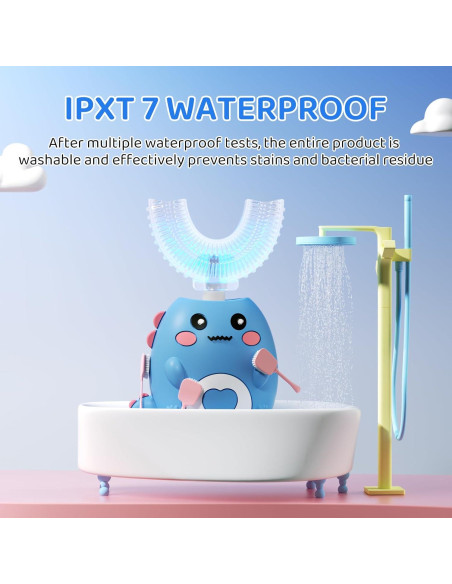 Cepillo de dientes eléctrico para niños U-Shaped Dino 360