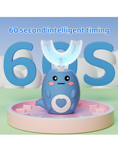Cepillo de dientes eléctrico para niños U-Shaped Dino 360