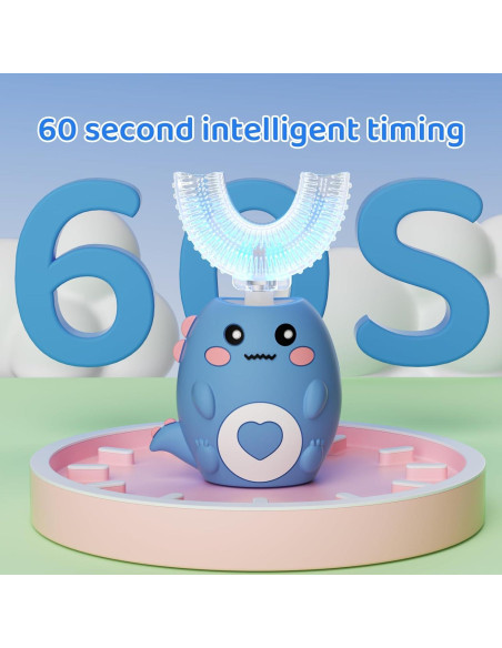 Cepillo de dientes eléctrico para niños U-Shaped Dino 360