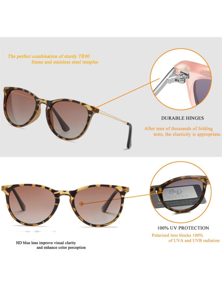 Gafas de sol polarizadas HJSTES para niños 50mm UV 100% protección