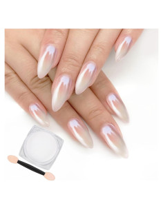 Polvo de Uñas Cromado Artdone 1g Efecto Espejo Blanco