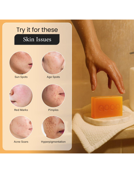 Jabón Aclarador QOOQ con Ácido Kójico y Cúrcuma 100g