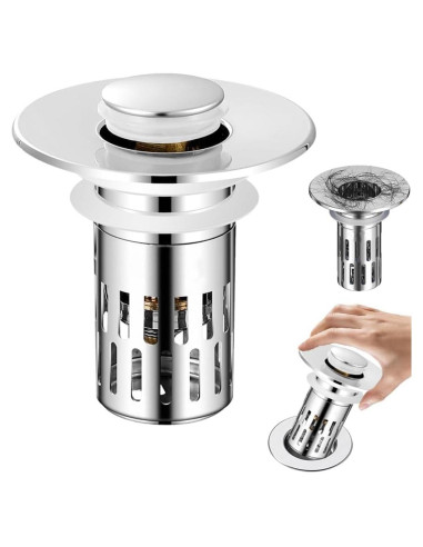 Colador de desagüe de acero inoxidable Genérico 6.1x7.1 cm