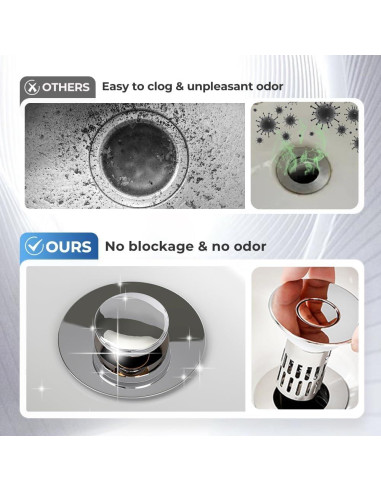 Colador de desagüe de acero inoxidable Genérico 6.1x7.1 cm