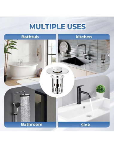 Colador de desagüe de acero inoxidable Genérico 6.1x7.1 cm