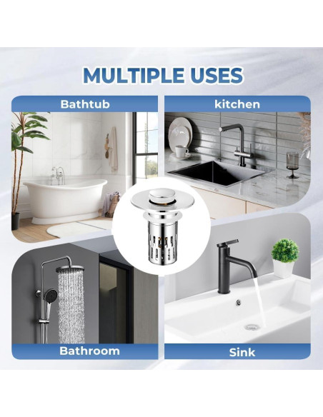 Colador de desagüe de acero inoxidable Genérico 6.1x7.1 cm