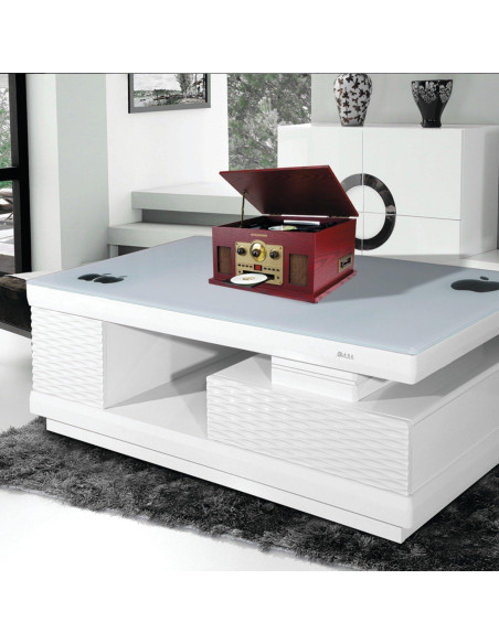 Tocadiscos 5-en-1 Sylvania SRCD838 con CD, Casete y Radio