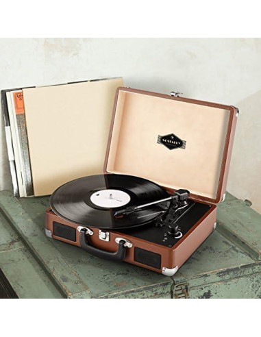 Tocadiscos 5-en-1 Sylvania SRCD838 con CD, Casete y Radio