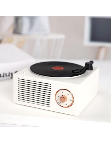 Altavoz Bluetooth Vintage K10 YonTon Blanco 5W Portátil