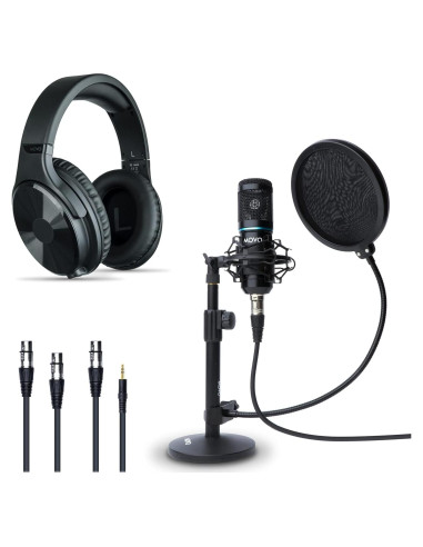 Equipo de Grabación Movo Studio - Micrófono Condensador y Auriculares