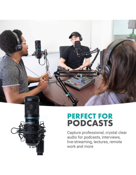Equipo de Grabación Movo Studio - Micrófono Condensador y Auriculares