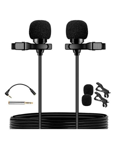 Micrófono Lavalier Doble Cabezal PoP voice 4.88m Profesional